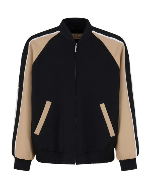 Marni Black Panelled Bomber Jacket for men