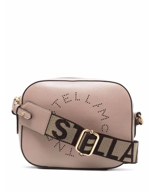 Stella McCartney Pink Perforated Logo Crossbody Bag