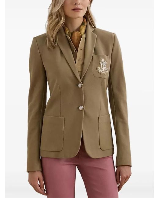 Ralph Lauren Green Blazer Mit Logo-Patch