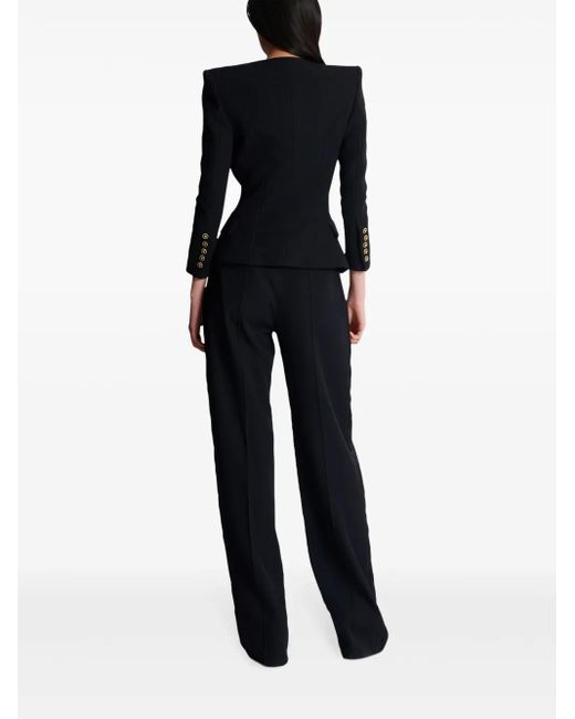 Balmain Black Grain De Poudre Blazer