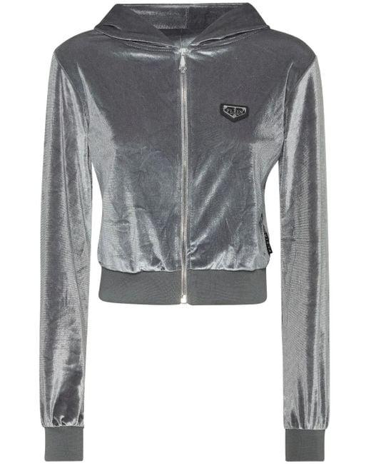 Sudadera Crystal Signature con capucha Philipp Plein de color Blue