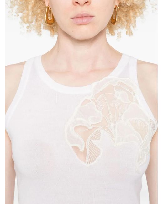 Ermanno Scervino レーストリム トップ White