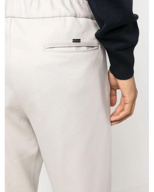 Herno White Drawstring Straight-Leg Trousers for men