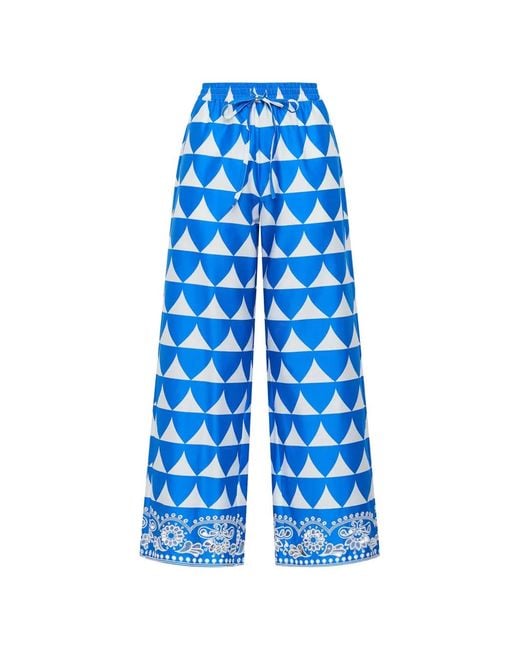 Maliparmi Blue Optical-Print Trousers