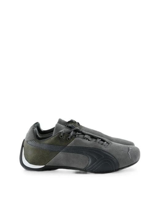 PUMA Gray Future Cat Logo-Embroidered Panelled Sneakers