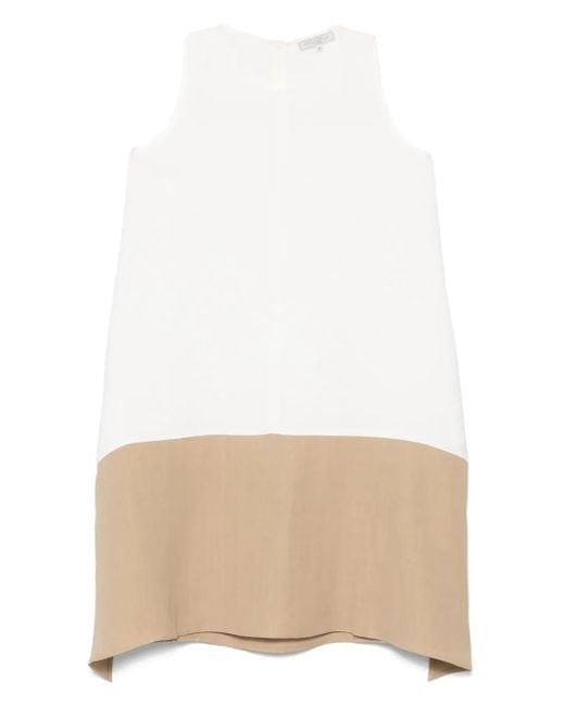 Antonelli Natural Contrast-Panel Mini Dress