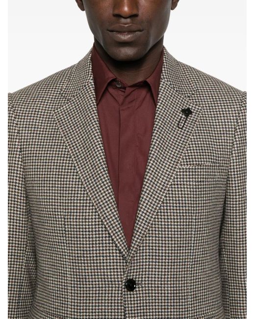 Lardini Blazer Met Pied-De-Poule Print in het Gray voor heren