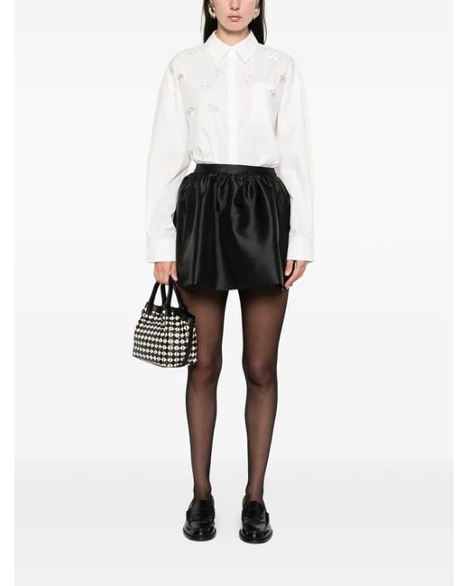 Maje White Bow Jewel Shirt