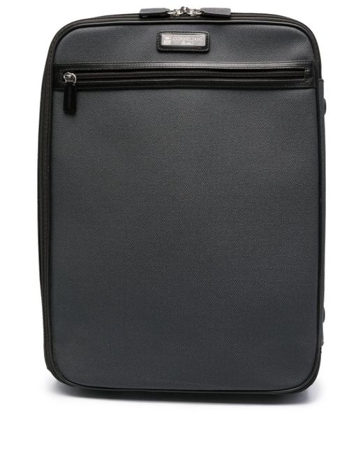 Corneliani Black Logo-plaque Leather Travel Suitcase for men