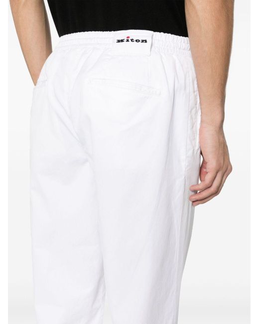 Pantalones ajustados con cordones Kiton de hombre de color White