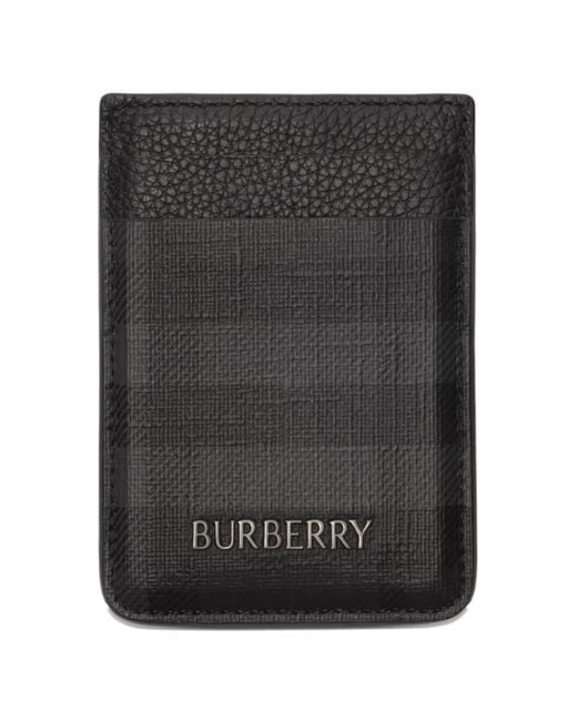 Burberry Black Étui Pour Carte Magnétique City Check for men
