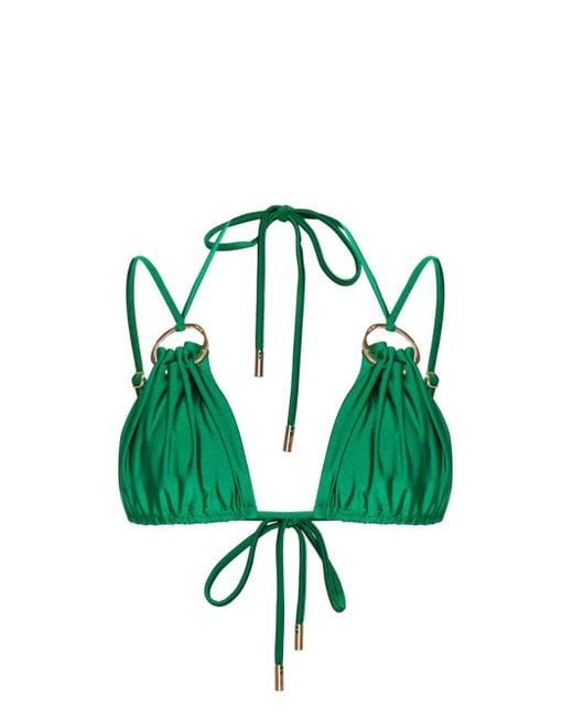 Cult Gaia Green Golda Triangle Bikini Top