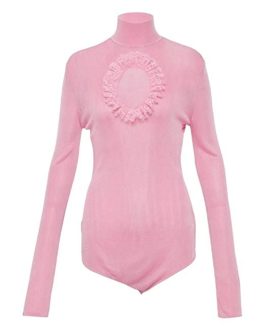 Self-Portrait Pink X Christopher Kane Cut-Out Bodysuit