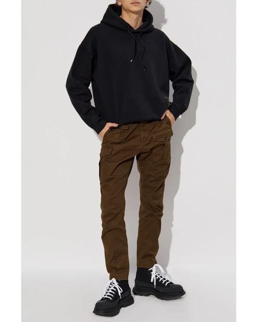 DSquared² Blue Logo-Patch Hoodie for men
