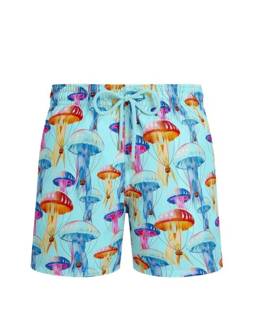 Vilebrequin Blue Jellyfish-Print Swim Shorts for men