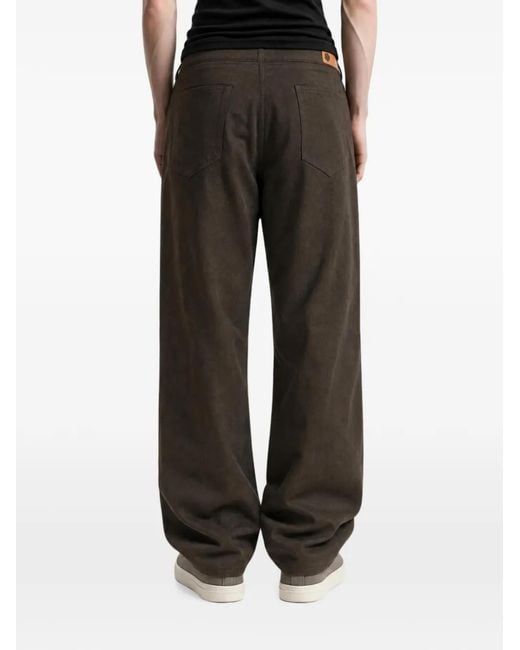 vowels Gray Patchwork Embroidered Jeans for men
