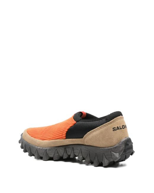 Salomon Brown Ribbed Slip-On Sneakers
