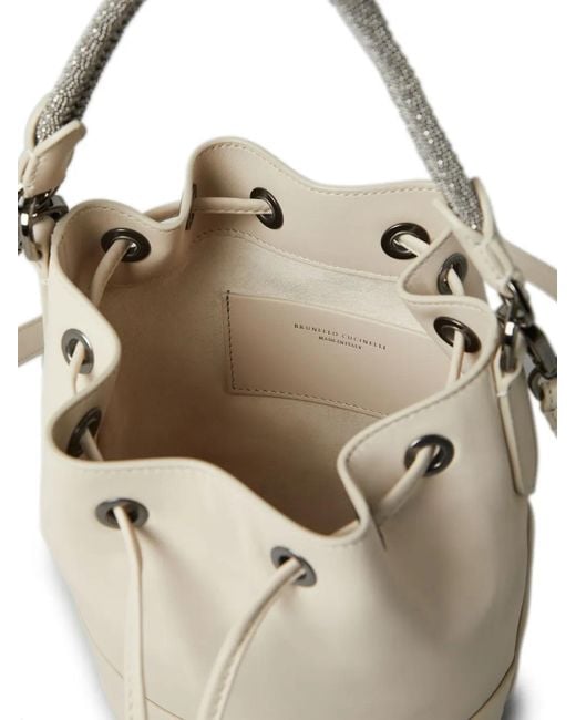 Brunello Cucinelli Natural Bucket Bag With Logo