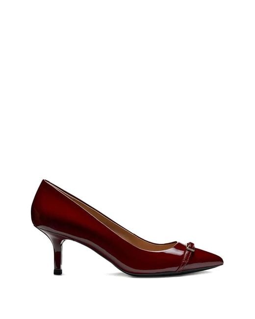 Geox Red Kleopy Buckle-Detail Pumps