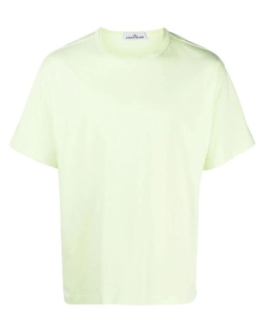 Stone Island Yellow Embroidered-Logo Detail T-Shirt for men