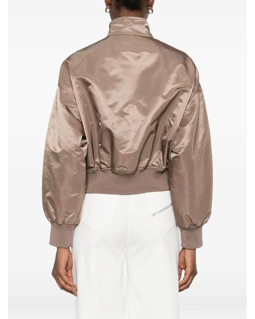 Elisabetta Franchi Nylon Blouson Jacket in Natural | Lyst Canada