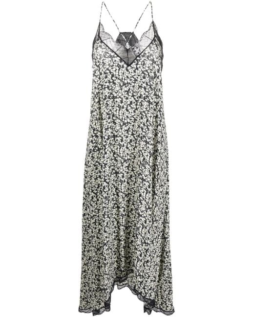 Zadig & Voltaire White Risty Floral-Print Midi Dress
