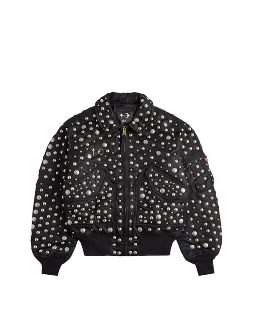 THUG CLUB Black Alpha Bomber Jacket for men