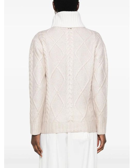 Herno White Lamé-Effect Sweater