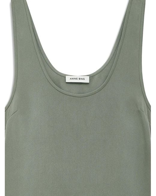 Anine Bing Green Lea Scoop-Neck Top