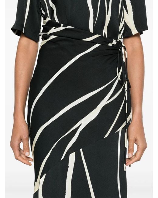 Robe Mi-Longue À Rayures Nanushka en coloris Black