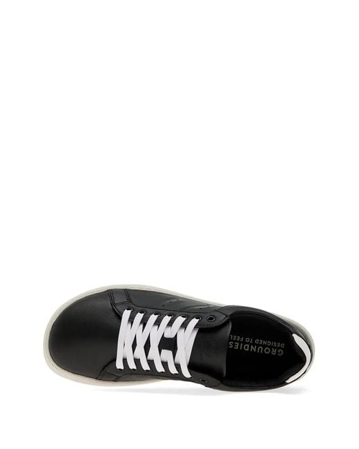 Groundies Black Universe Leather Sneakers for men