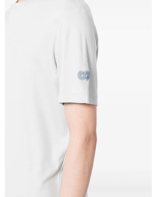 Alpha Tauri White Logo-Patch Cotton-Blend T-Shirt for men