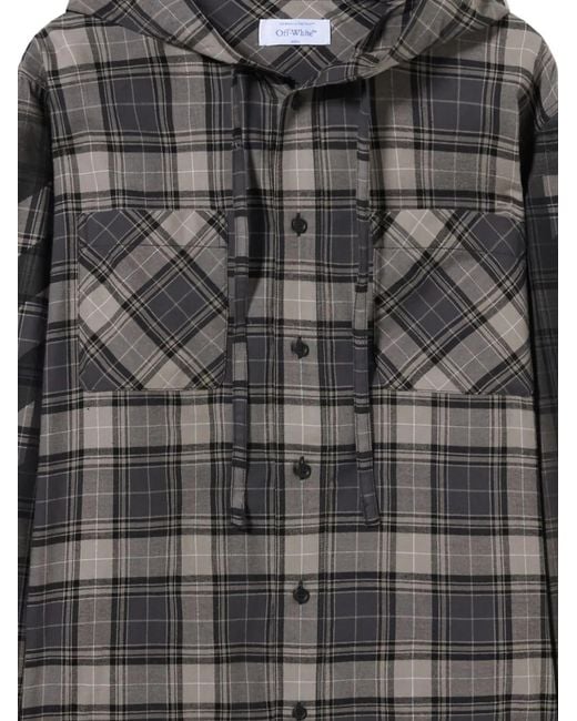 Off-White c/o Virgil Abloh Black Spray Diagonal Hooded Shirt for men