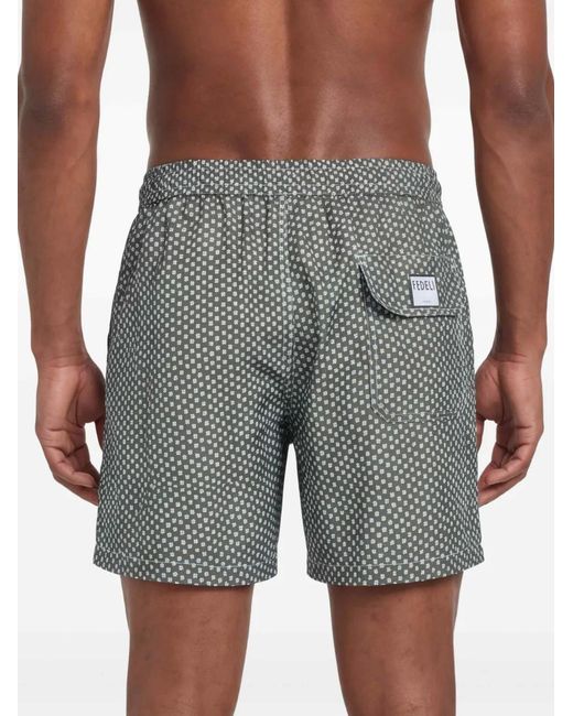 Fedeli Gray Short De Bain À Fleurs for men