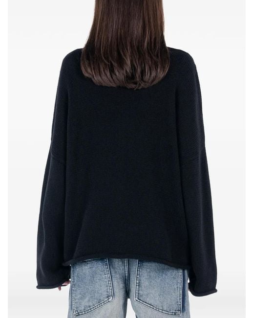 Protémoa Black Buttoned-Shoulder Sweater