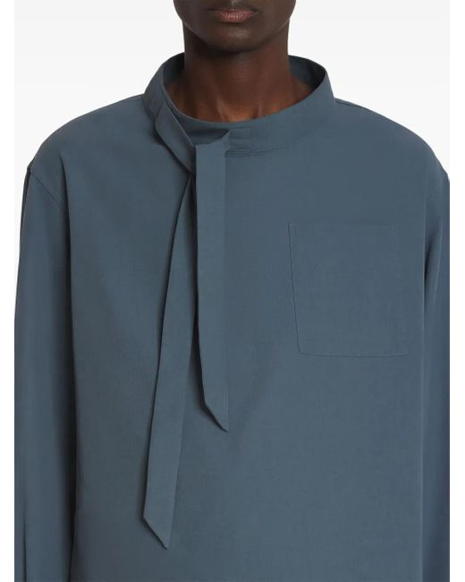 Lanvin Blue Tie-Neck Top for men