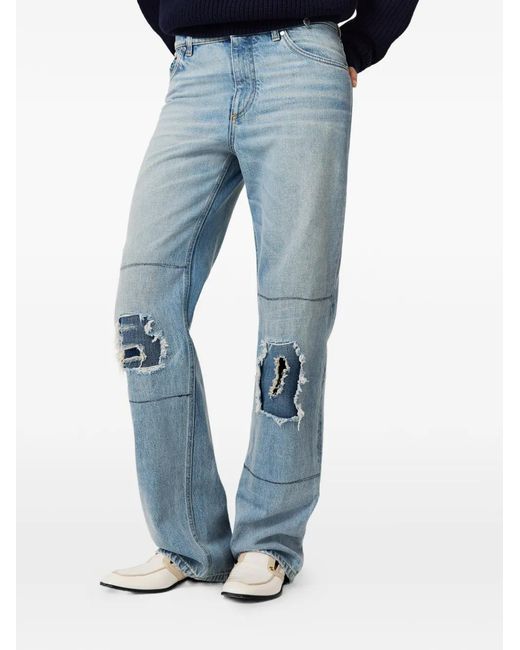 Stella McCartney Blue Distressed Patchwork Jeans