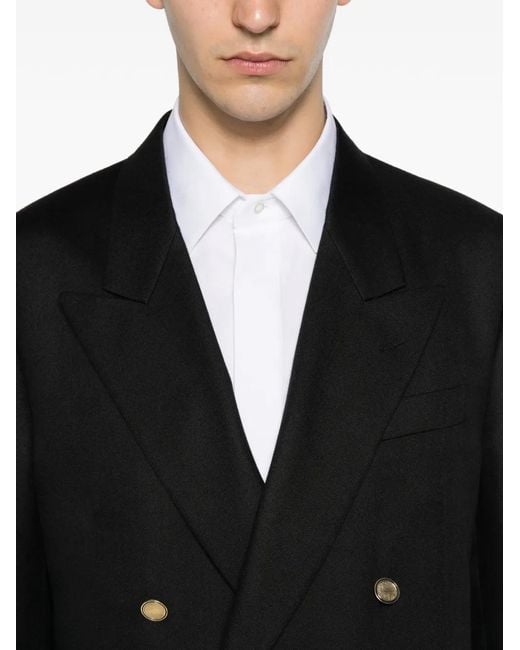 Lardini Black Double-Breasted Peak-Lapels Jacket for men