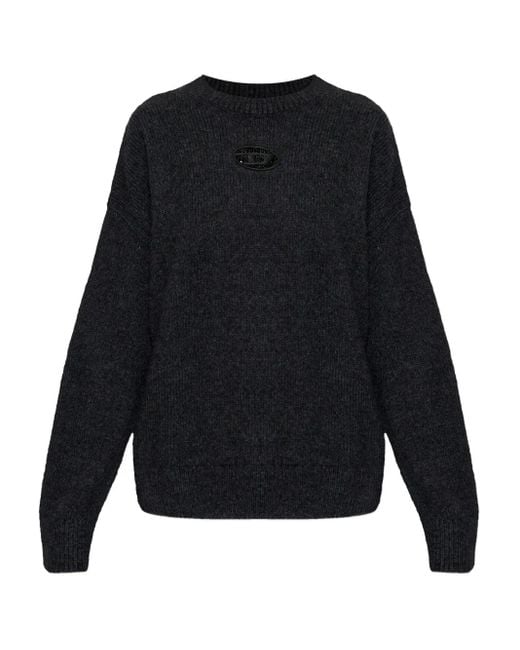 DIESEL Blue M-Areeta Logo Cut-Out Sweater