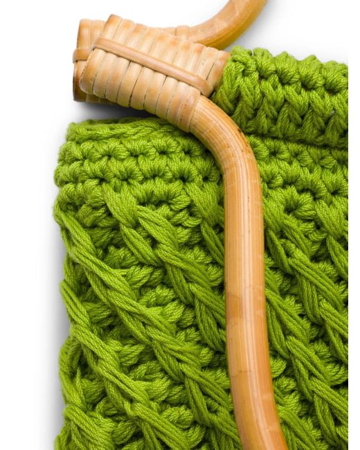 Prada Green Mini Crochet Tote Bag