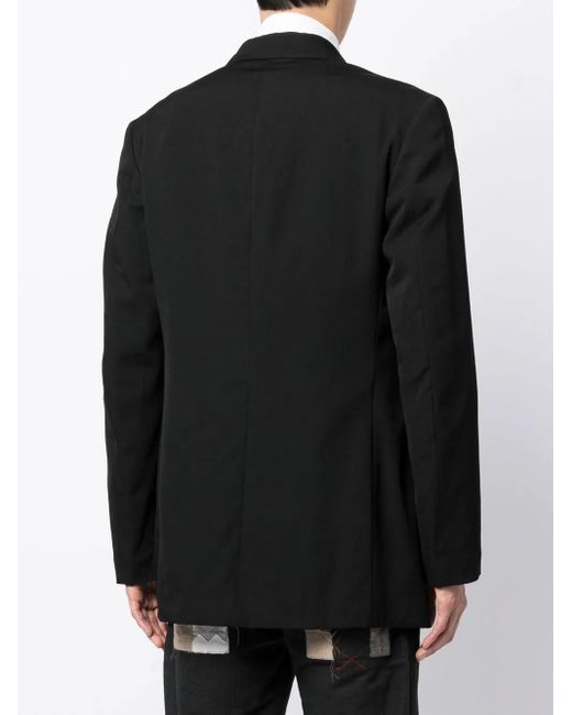 Yohji Yamamoto Black Single-Breasted Fitted Blazer for men