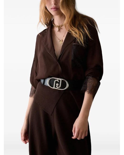Liu Jo Brown Blouse With Lace Details