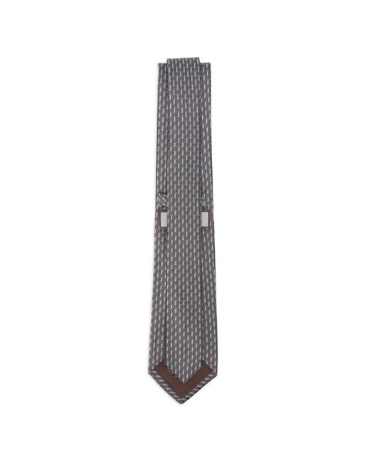 Canali White Patterned Tie for men
