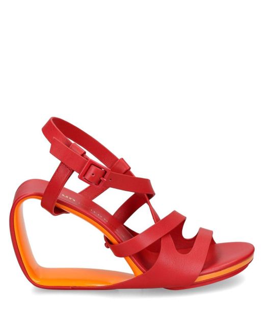 United Nude Red Mobius Sia 90mm Wedge Sandals
