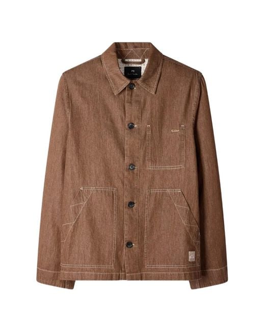 Paul Smith Brown Buttoned Denim Jacket for men