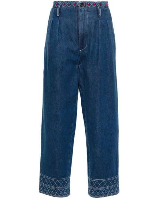 Bode Blue Murray High-rise Straight-leg Jeans - Women's - Cotton