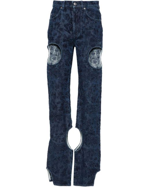 Off-White c/o Virgil Abloh Jeans Met Borduurwerk in het Blue
