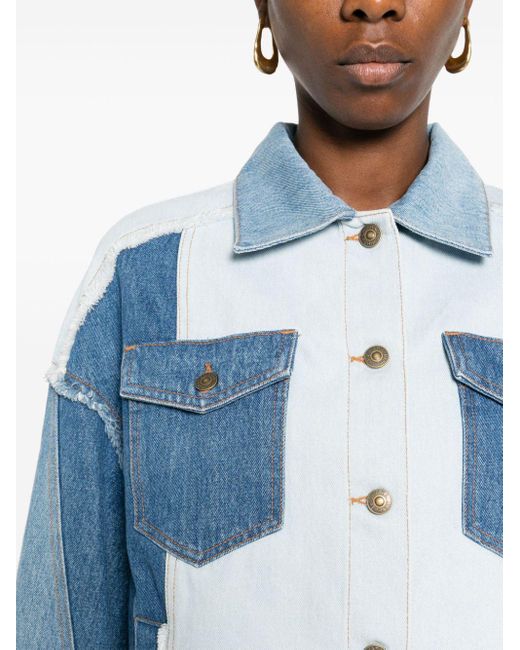 Veste en jean à design patchwork Chiara Ferragni en coloris Blue