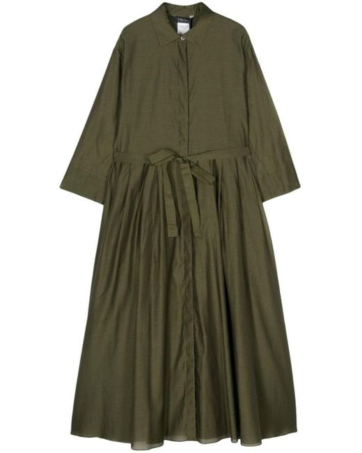 Max Mara Sial Katoenen-zijden Midi-jurk in het Green
