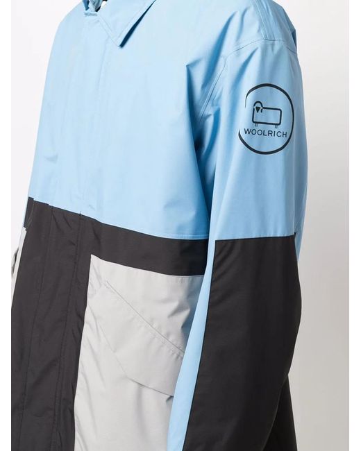 Woolrich Blue Panelled Delaware Coat for men